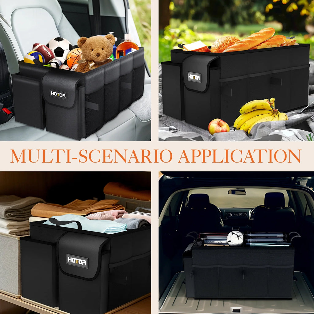 HOTOR Trunk Organizer for SUV - 2 Compartments & 6 Pockets Trunk Organizer for Car, Car Organizers and Storage